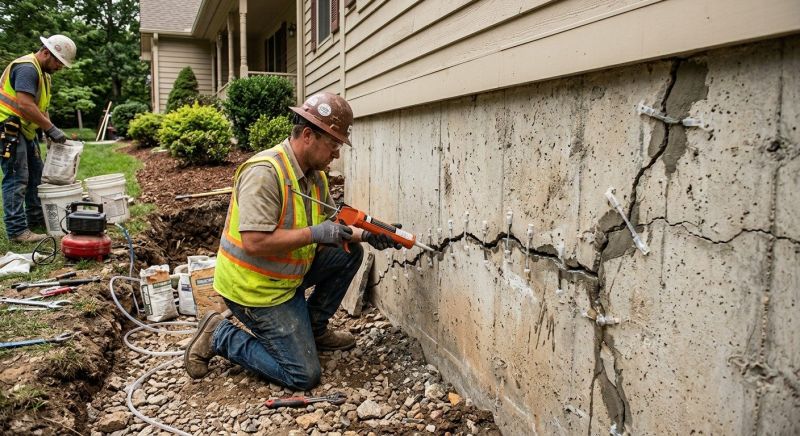 Cracked Foundation Repair in Crownsville, MD