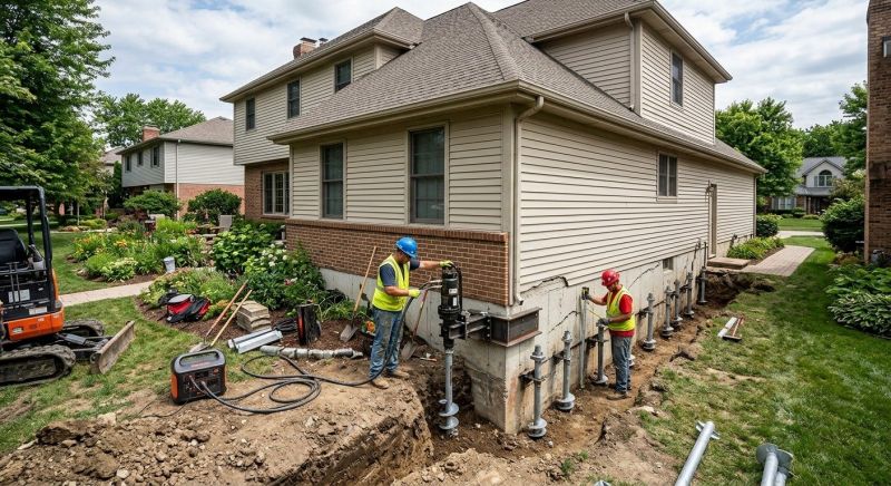 Helical Piers Installation in Catonsville, MD
