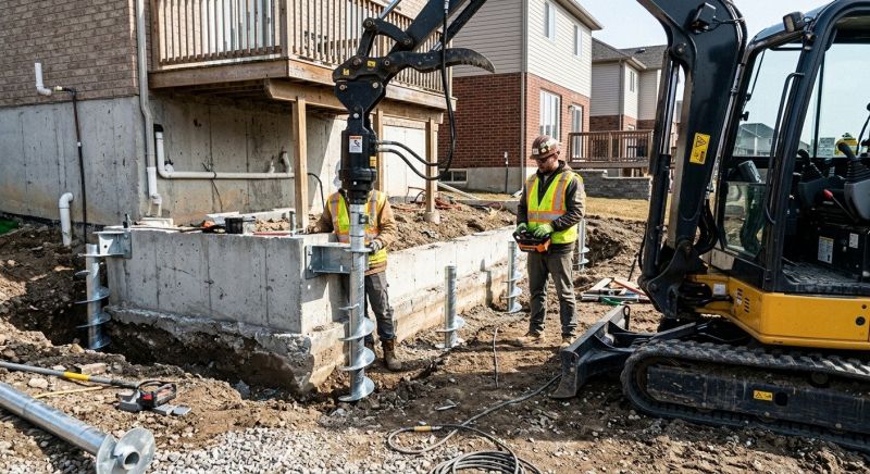 Helical Pile Installation in Catonsville, MD
